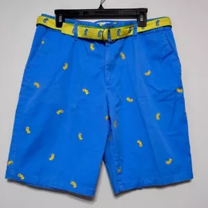 Bamboo Traders Blue Embroidered Seahorse Shorts Size 14 Coastal Nautical Sailor - Picture 1 of 7
