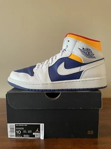 Air Jordan 1 Mid White Deep Royal Blue Size 10! Perfect Condition With Box!!! - Picture 1 of 7
