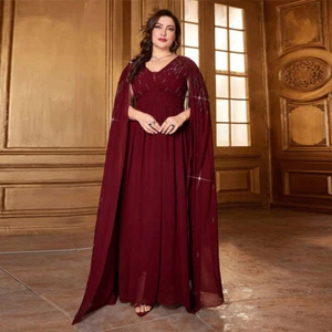 Abito da sera donna musulmano Abaya caftano Dubai elegante abito manica a mantello abbigliamento - Foto 1 di 10