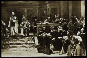 Glass Magic Lantern Slide OBERAMMERGAU PASSION PLAY NO33 DATED 1910 PHOTO - Picture 1 of 2