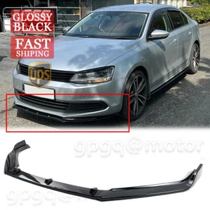 For Volkswagen Jetta MK6.5 15-2018 V Style Gloss Black Front Bumper Lip Splitter - Picture 1 of 9