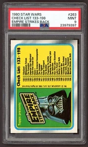1980 Topps STAR WARS Empire Strikes Back Card #263 Checklist PSA 9 MINT - Picture 1 of 2