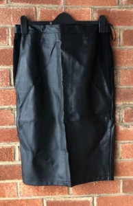 WOMENS BLACK LEATHER LOOK SKIRT F&F (TESCO) SIZE 12 - Picture 1 of 2