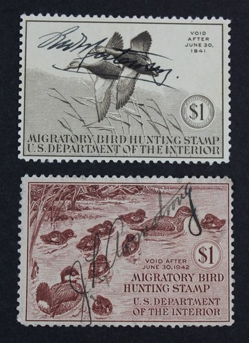 Timbre US "Duck Stamp" 1941 Scott #RW8 - 1$ - Canard - Qualité Mint Hinged (MH) - CV 225$