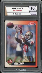 1991 Score #380 Jerry Rice MGS Graded 10 GEM MINT San Francisco 49ers SUPERSTAR - Picture 1 of 2