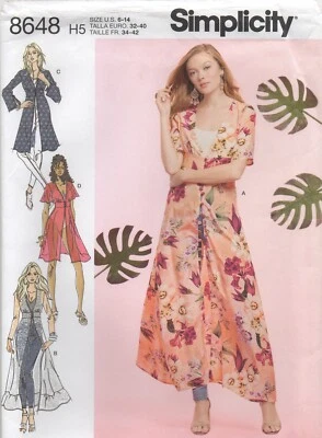 Simplicity Sewing Pattern 8648 Duster Cover-up Kimono Sheer Lace Size 6 - 14 New - Image 1 of 4