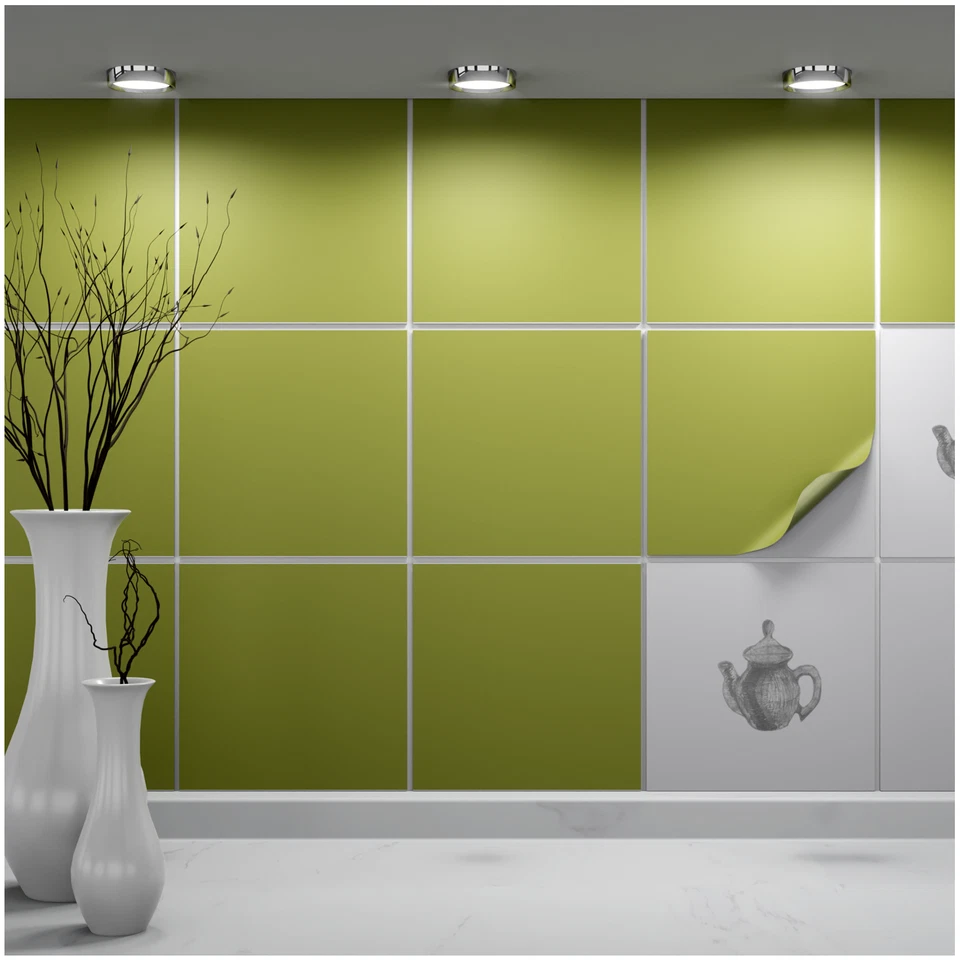 FoLIESEN Fliesenaufkleber für Küche und Bad - Fliesenfolie Olive - Bild 1 von 1