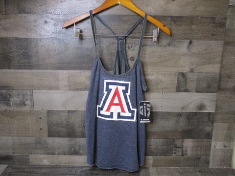 Arizona Wildcats Tank Top Women Medium Gray Reversible Racer Back Sleeveless Top Cover