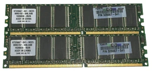 326667-041 Compaq 256MB, 400MHz, CL=3.0, PC3200 DDR-SDRAM DIMM memory x2 - Picture 1 of 2