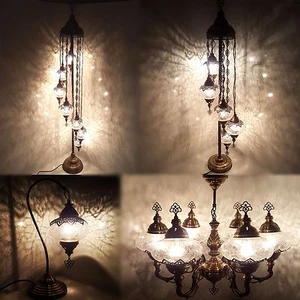 Turkish Moroccan Ottoman Glass Table Floor Chandelier Wall Lamp Light Sconce - Picture 1 of 47