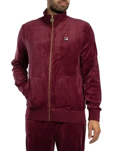 Fila Men's Nero Velour Track Jacket, Red - Picture 1 of 5