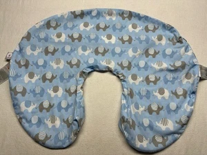 Baby Feeding Nursing Support Boppy Pillowcase Pillow Cover Blue Elephant Pattern - Picture 1 of 4
