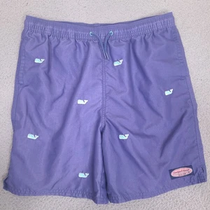 Vineyard Vines Swim Trunks Youth Boys Size XL (18) Blue Logo Embroidered Whale - Picture 1 of 14
