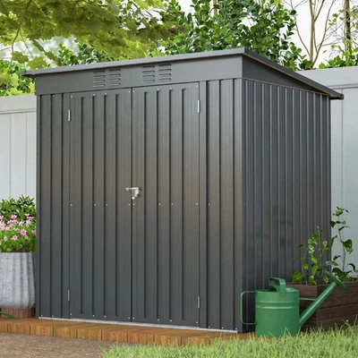 6x4ft Outdoor Storage Shed Steel Garden Shed Tools Room w/ Lockable Door - Image 1 of 4