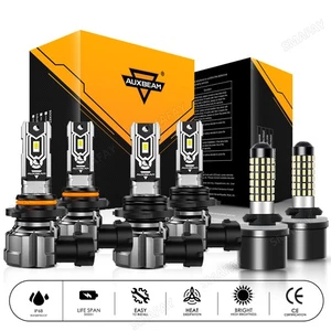 AUXBEAM LED Headlight High Low Beam Fog Light White For Isuzu Ascende 2003-2008 - Picture 1 of 12