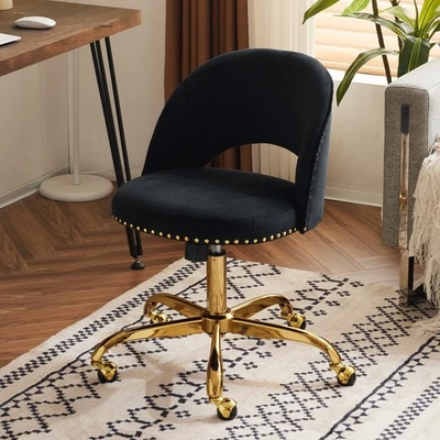 Ktaxon Black Office Chair Computer Chair Small Vanity Stool for Make-up Dressing