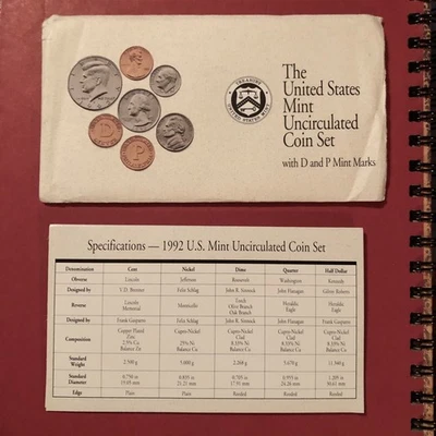 1992 United States Mint Uncirculated Coin Set With D And P Mint Marks OGP - Image 1 of 3