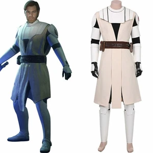 Star Wars The Clone Wars Obi Wan Kenobi Cosplay Costume Uniform Outfit Halloween - Picture 1 of 12