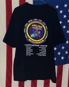 Camisa USMC 3er Batallón 9º Marines XL Negra Guerreros de la Sombra Muerte en la Oscuridad - Imagen 1 de 3
