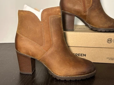 Botas de cuero Clarks Verona Step color tostado oscuro para mujer 6,5 W Foto 1 de 4