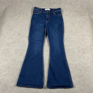 Hollister Jeans Womens 28x29 High Rise Flare Dark Wash Blue Denim Stretch - Picture 1 of 13
