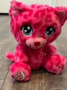 Small Build a Bear Pink Leopard Cat Stuffed Animal Plush Toy BAB 6" Sitting Rare - Picture 1 of 6