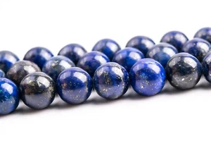 Pepita redonda de piedras preciosas de lapislázuli azul profundo de 6-7 mm cuentas sueltas - Imagen 1 de 4