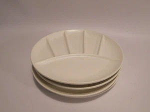 Set of VTG Divided Diinner Plates Mid Century 6 Section White Ceramic 4 pc - Picture 1 of 5