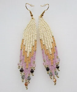Fringe Earrings Handmade Tassel Seed Bead Statement Boho Long SALE NOW 15% off - Picture 1 of 23