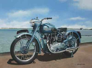 Triumph Thunderbird Motorbike At the Sea Metal Wall Art 3 Sizes To Choose From - Picture 1 of 1