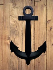 Metal Black Ship Anchor Large Maritime Wall Hanging 24 inches - Picture 1 of 4