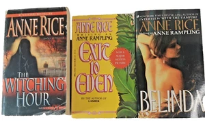 Anne Rice LOT 3 Witching Hour Wicca Horror Exit to Eden Belinda Erotica Rampling - Picture 1 of 4