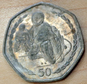 1997 Isle of Man 50 Pence Tourist Trophy Motorcycle Races - Picture 1 of 2
