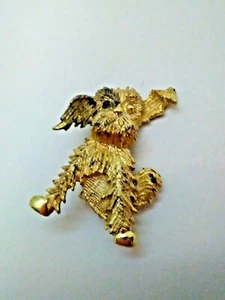 Dog Gold/Silver Tone Brooch Pin Small 1.5 Inch - Picture 1 of 10