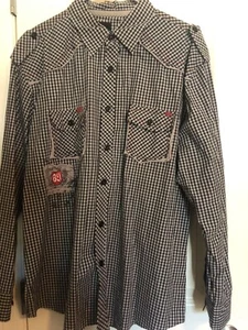 JORDAN CRAIG MEN'S L/S BLACK WHITE CHECK SHIRT SIZE MEDIUM OR LARGE - Picture 1 of 5
