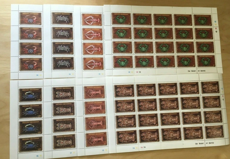 HOJAS COMPLETAS Granadinas 1990 1200-7 - Crustáceos - Juego de Hojas - MNH Foto 1 de 1