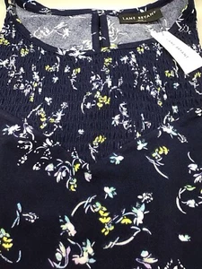 Chemise col rond manches courtes bleue à fleurs Lane Bryant 26 28 neuve - Photo 1/10