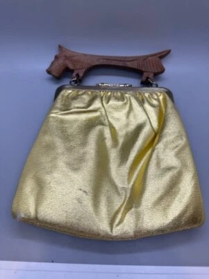 Cartera vintage con asa Scottie Dog/Scotty/Scotty Terrier escocés de madera tallada Foto 1 de 4