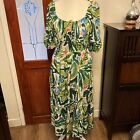 George Green Floral Maxi Gypsy Dress Size 16 Brand New