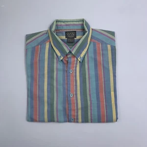 Vintage Brittania Shirt - Short Sleeve Button Up Casual Colorful Striped - Large - Picture 1 of 8