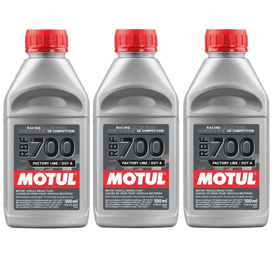 Fluido de freio de corrida Motul RBF 700 1,5L alto desempenho DOT4 (3X500ml) - Imagem 1 de 1