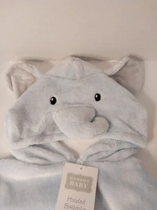 Hudson Baby Hooded Bathrobe 0-9 Months Elephant Blue - Picture 1 of 6
