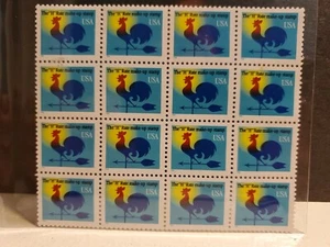 Vintage The "H" Rate Make Up Stamp, Rooster Weather Vane 1998 Mint 16 Pieces Lot - Picture 1 of 5