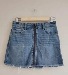 Minigonna We The Free Denim cerniera orlo grezzo a linea taglia 25 casual festival - Foto 1 di 9