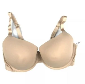 Auden 34DDD LOT of 2 Soft Beige Everyday Lightly Lined Demi T-Shirt Bra NWT - Picture 1 of 4