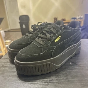 Puma Karmen II Idol Women’s 9.5 Black Casual Suede Walking Shoes Chunky Sneakers - Picture 1 of 6