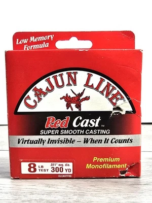 Zebco Cajun Red Monofilament Smooth Fishing Line Low Vis & memory 8 Lb 300 yd - Image 1 of 3