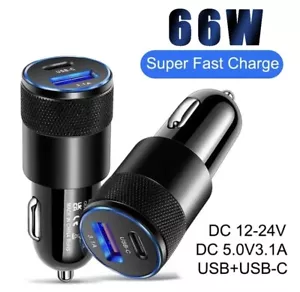 KFZ USB USB C Ladegerät Dual Zigarettenanzünder Pkw Auto Lkw Ladeadapter 60 Watt - Bild 1 von 1