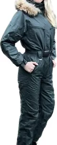Waldgrüner Skianzug Größe 36 mit Fellkapuze von Samas mit Gore-Tex Technik - Bild 1 von 5