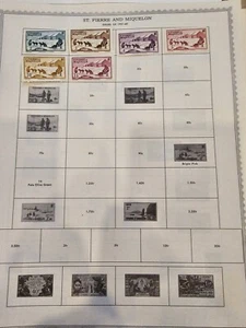 St. Pierre & Miquelon & Reunion Stamps Hinged on Album Pages - Picture 1 of 11
